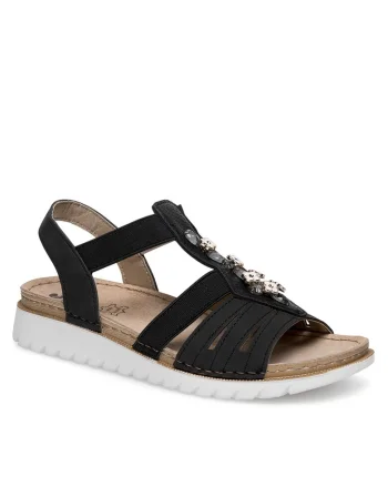 Sandale dama,  negru, sintetic