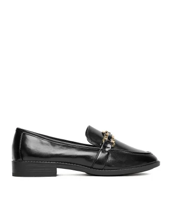 Mocasini dama,  negru, tesatura
