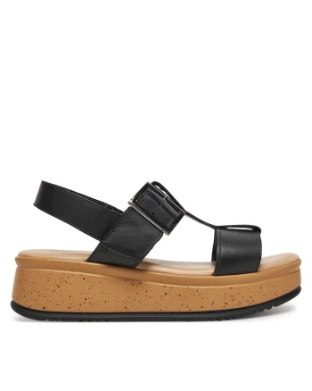 Sandale dama,  ARC-4883-17, negru, piele naturala