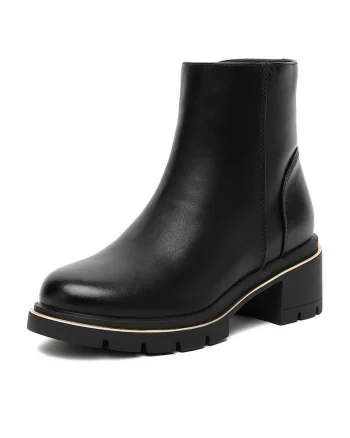 Botine dama CEO-HY58957-2A,  Negru, Textil