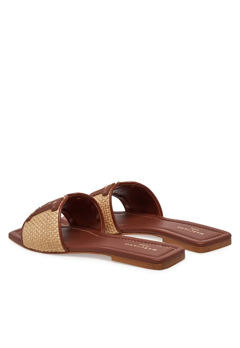 Papuci dama,  piele naturala, maro