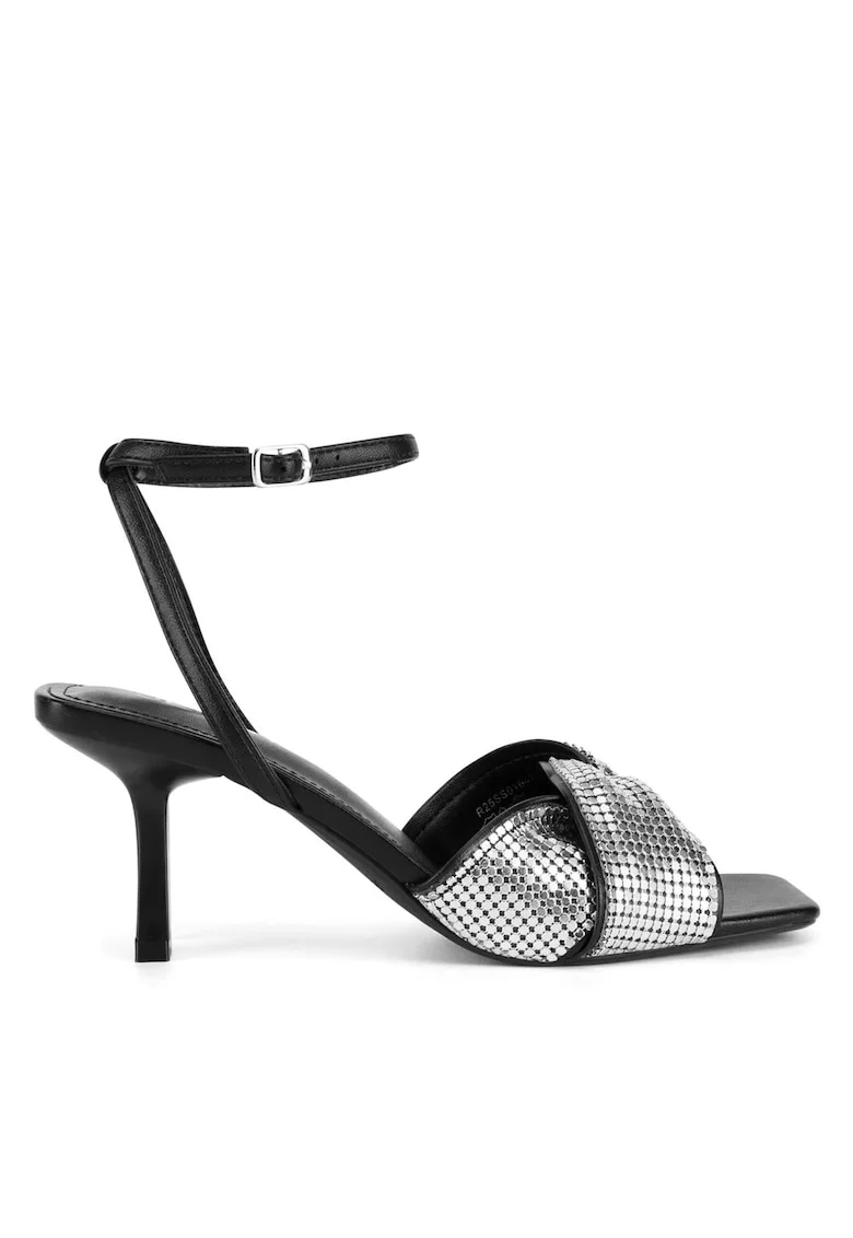 Sandale dama,  negru/argintiu,