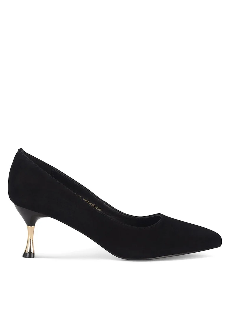 Pantofi dama,  toc, piele naturala, negru