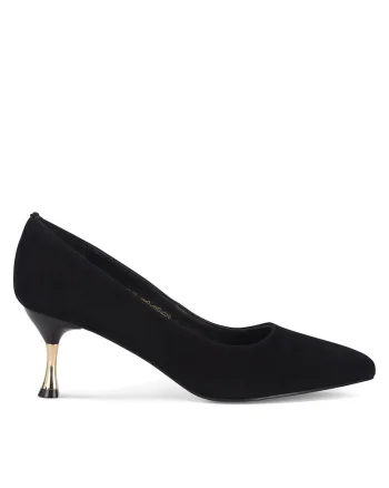 Pantofi dama,  toc, piele naturala, negru