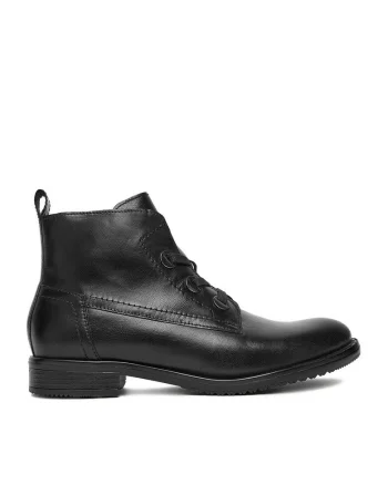 Botine negre din piele naturala pentru femei, Negru