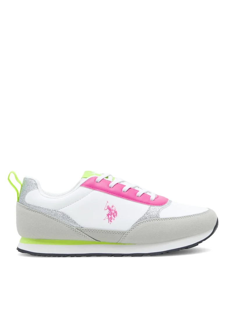 Tenisi unisex U.S. Polo Assn, alb, colorat, textil