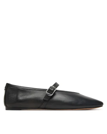 Balerini dama,  piele naturala, negru