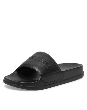 Papuci barbati,  DARBY-14G MI08, piele naturala, negru, marimea