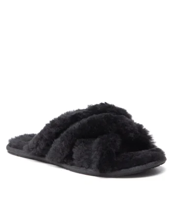 Papuci  W Scuffita, piele naturala, negru