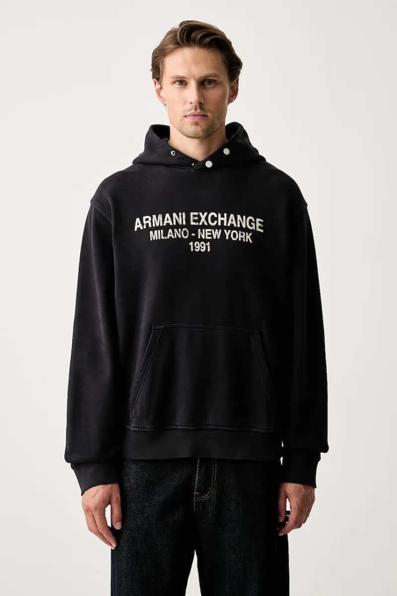 Armani Exchange hanorac cu glugă pentru bărbați din bumbac