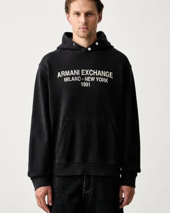 Armani Exchange hanorac cu glugă pentru bărbați din bumbac