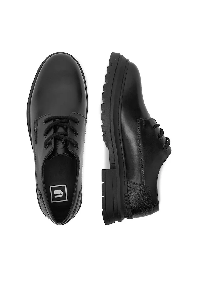 Pantofi barbati,  piele naturala, negru, Negru