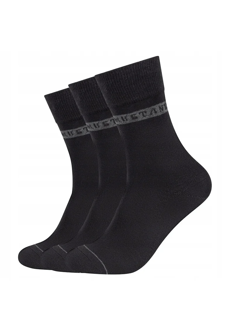 Sosete Barbati,  MU31039 – 9999, 3 Perechi, Regular Fit, Design Simplu Cu Logo, Lungi, Confortabile Si Respirabile, Bumbac, Marimea 39-42 EU, Negru