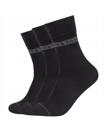Sosete Barbati,  MU31039 – 9999, 3 Perechi, Regular Fit, Design Simplu Cu Logo, Lungi, Confortabile Si Respirabile, Bumbac, Marimea 39-42 EU, Negru