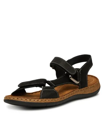 Sandale dama  piele naturala, Negru/Maro