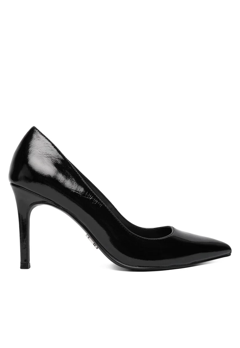 Pantofi dama,  tocuri, piele naturala, negru,
