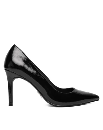 Pantofi dama,  tocuri, piele naturala, negru,