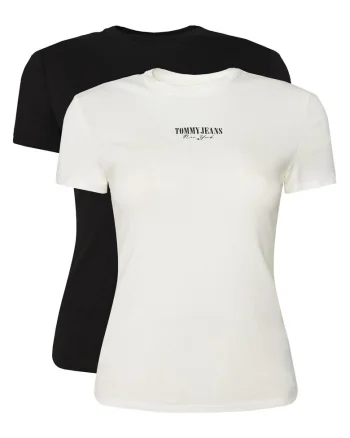 Tricouri dama,  Ecru/Negru, 2 buc,