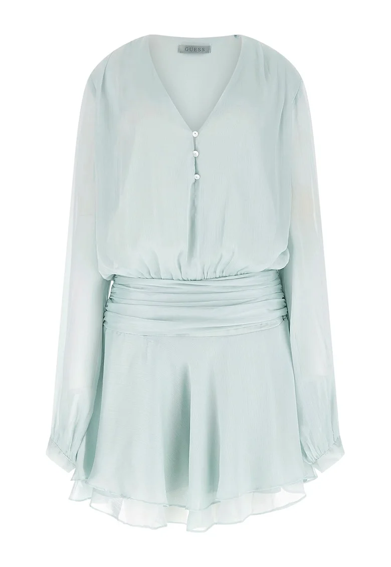 Rochie scurta cu maneci lungi, Verde deschis