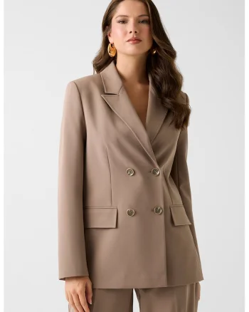 Sacou cu revere decupate, Maro camel