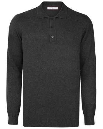 Bluza polo slim fit, Gri antracit