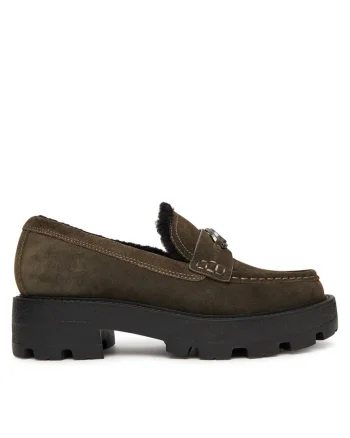 Mocasini dama  piele naturala, Verde