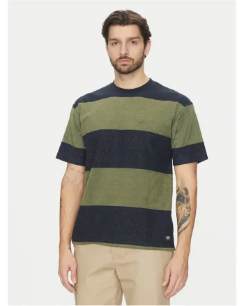 Tricou barbat,  bleumarin/verde, bumbac