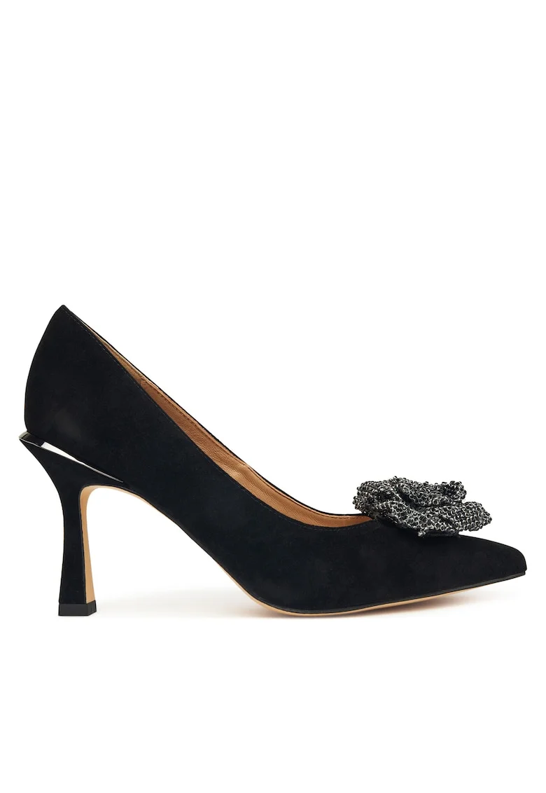 Pantofi dama,  toc, piele naturala, negru
