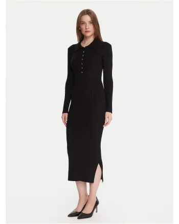 Rochie tricotata de dama  negru, fabricata din material de calitate