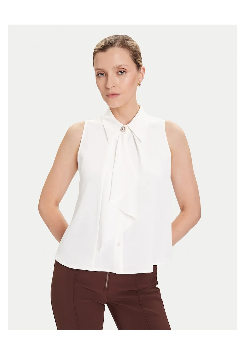 Bluza dama,  alba, fara maneci,