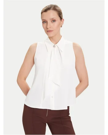 Bluza dama,  alba, fara maneci,
