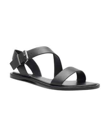 Sandale dama,  384816, Piele naturala, Negru