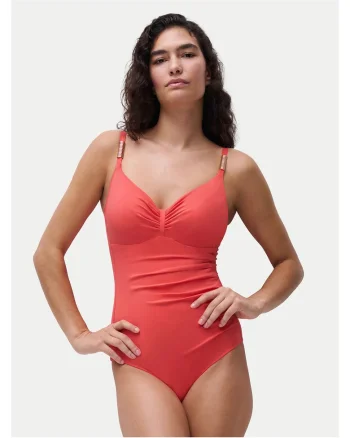 Costum de baie dama  culoare coral