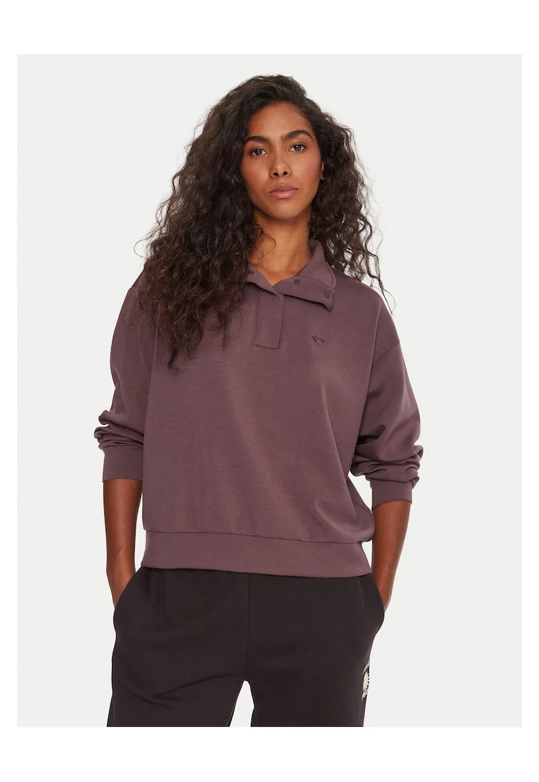 Hanorac dama  violet, cu guler