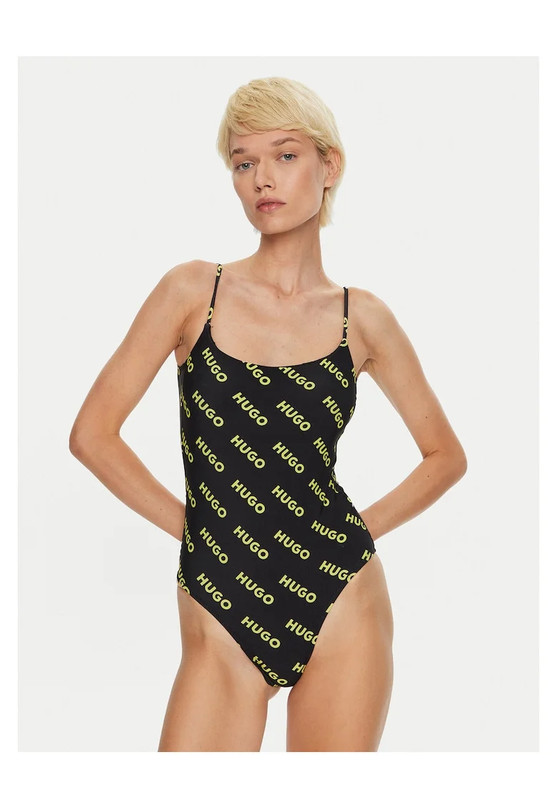 Costum de baie dama  negru, galben