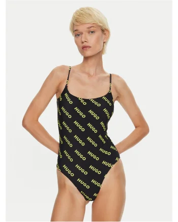 Costum de baie dama  negru, galben