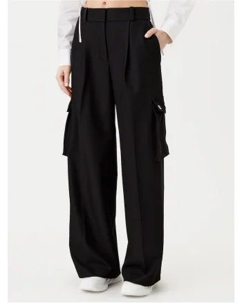 Pantaloni dama,  textil, negru