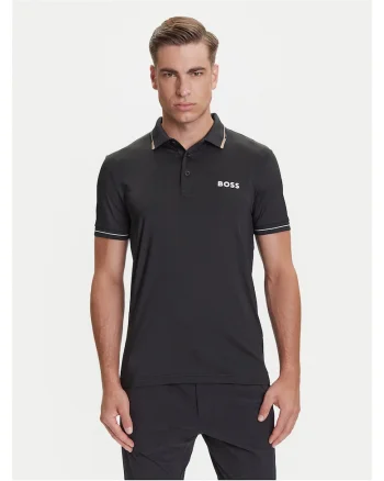 Tricou barbati  negru, model polo, bumbac
