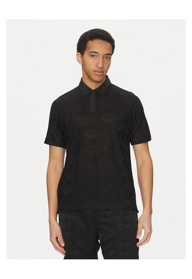Tricou polo barbati  negru, bumbac