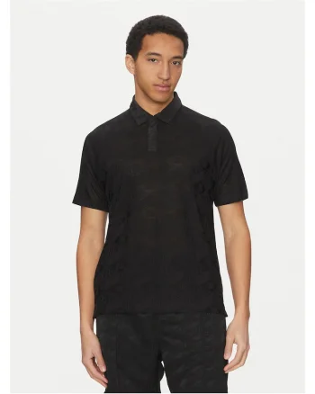 Tricou polo barbati  negru, bumbac
