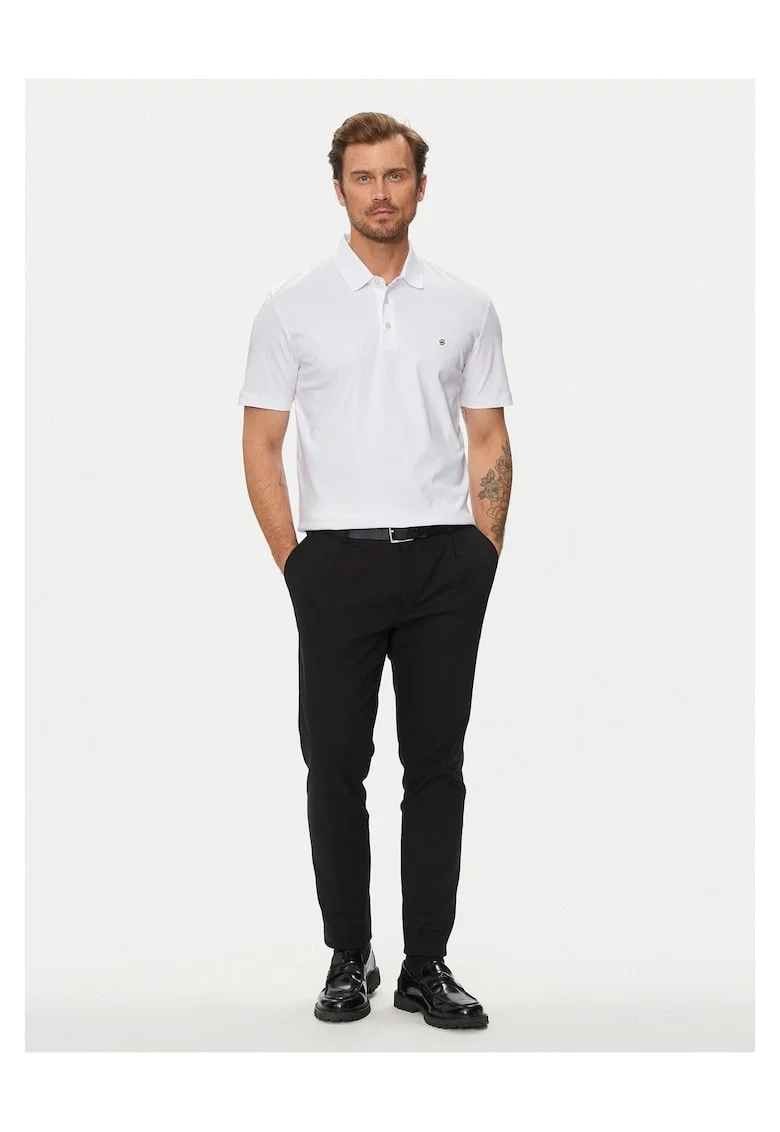 Tricou polo barbati  alb, bumbac,