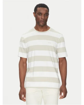 Tricou barbat  bej, bumbac,