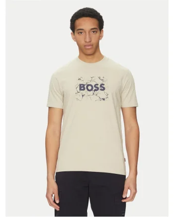 Tricou barbat bej  bumbac