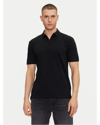 Tricou barbati  negru, bumbac, polo