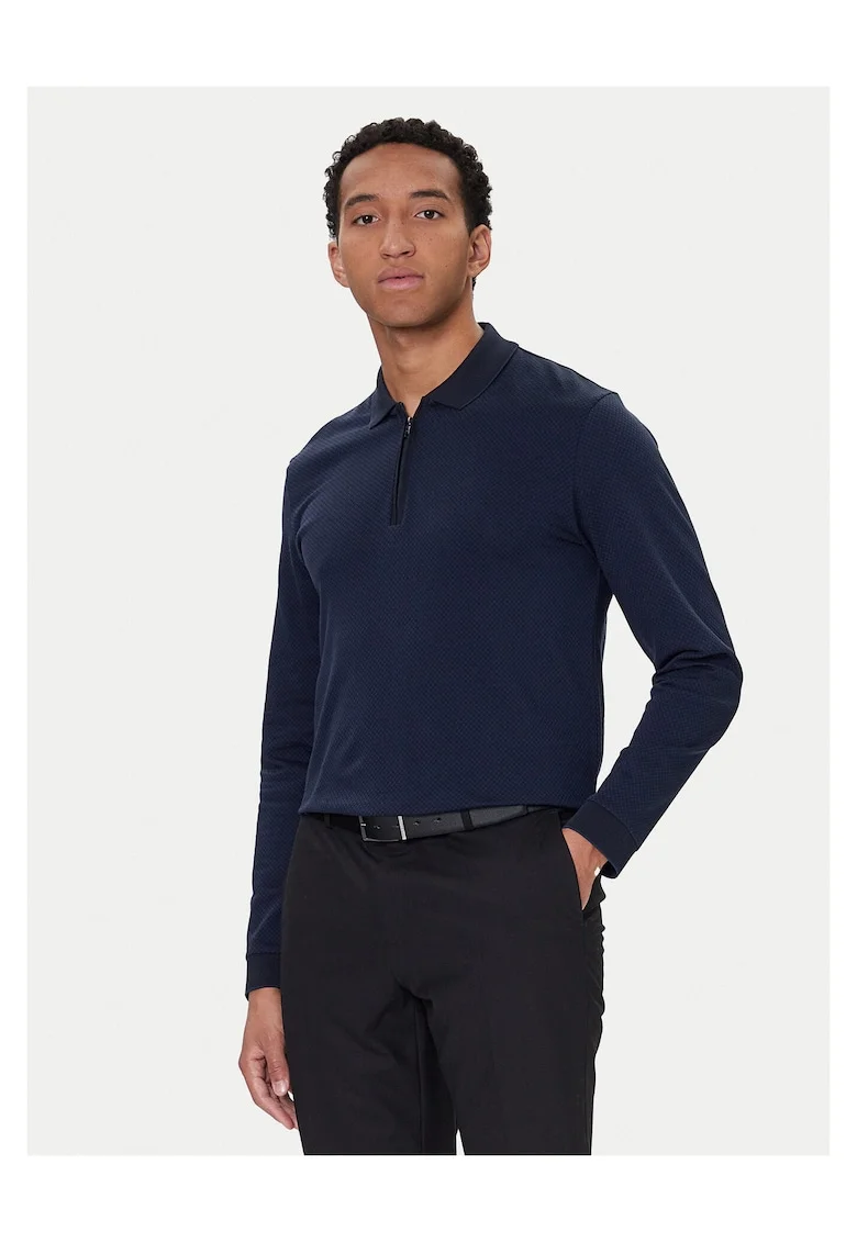 Bluza polo barbat  bleumarin, bumbac