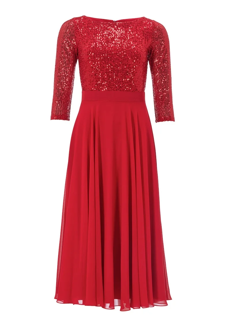 Rochie de cocktail dama  rosu, fabric elastic