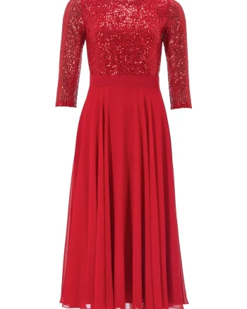 Rochie de cocktail dama  rosu, fabric elastic