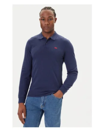 Bluza Polo barbati, bleumarin, bumbac, Bleumarin