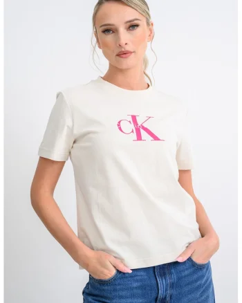 Tricou relaxed fit cu imprimeu logo, Alb fildes