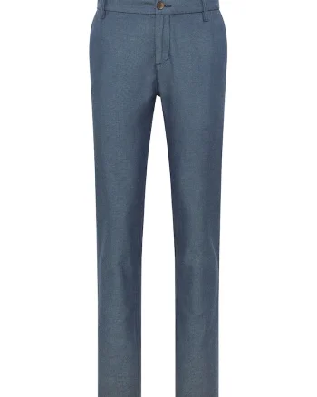 Pantaloni chino barbati  albastri, bumbac